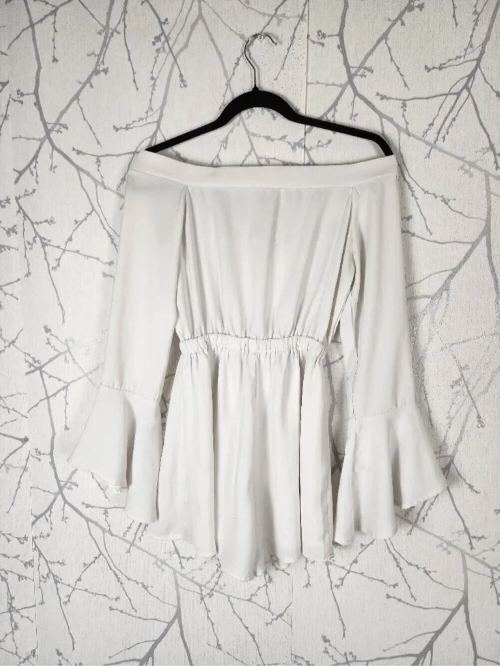 Polly White Marsanne Off Shoulder Romper